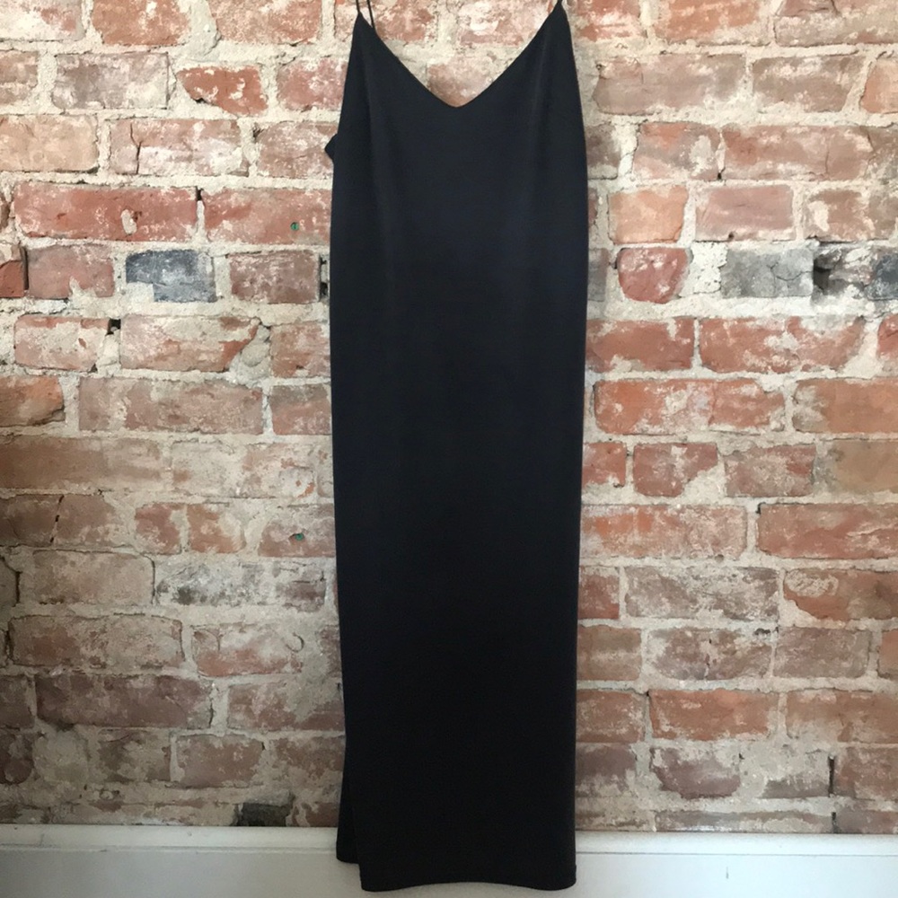 Slinky charcoal gray midi dress
